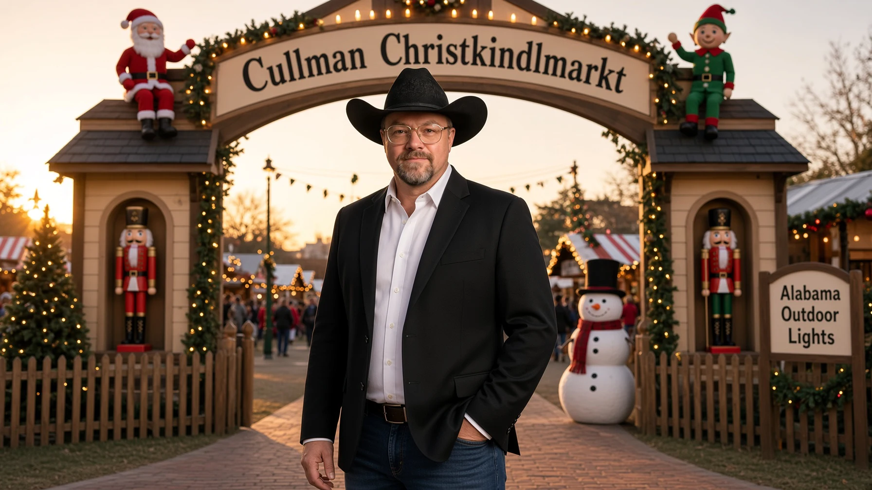 Chad Sanders at the Cullman Christkindlmarkt Christmas market